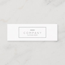 Mini tarjeta de visita blanca contemporánea