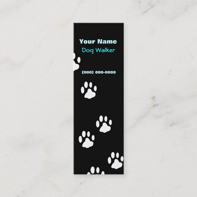 Mini tarjeta de visita de Dog Walker (Anverso)