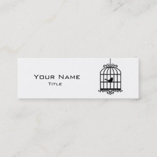 Mini tarjeta de visita de la jaula de pájaros