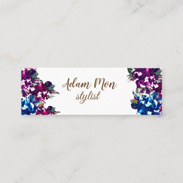 Mini tarjeta de visita de los rosas brillantes (Anverso)