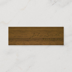 Mini tarjeta de visita de madera oscura del