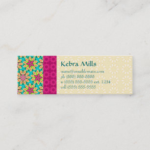 Mini tarjeta de visita del estampado de flores