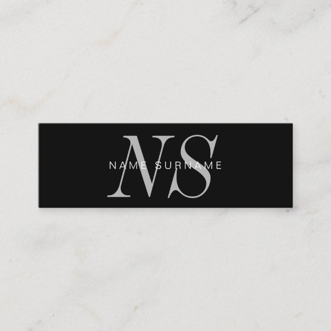 Mini tarjeta de visita del monograma único (Anverso)