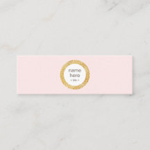 Mini tarjeta de visita del oro del purpurina