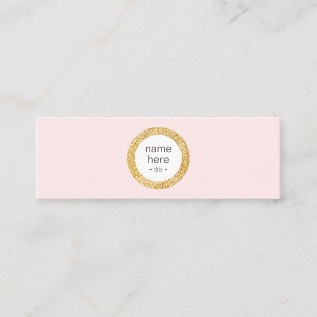 Mini tarjeta de visita del oro del purpurina (Anverso)