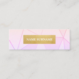 Mini tarjeta de visita del oro púrpura geométrico