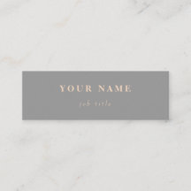 Mini tarjeta de visita gris elegante clásica