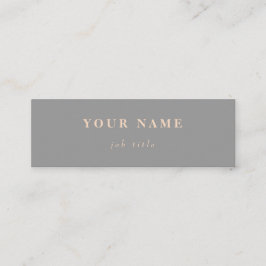 Mini tarjeta de visita gris elegante clásica