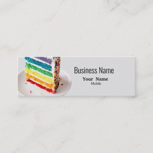 Mini tarjeta de visita Rainbow Cake (Anverso)