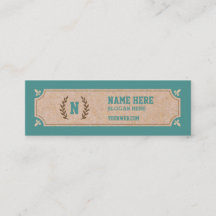 Mini tarjeta de visita verde azulada IMPRESA Kraft