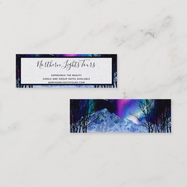 Mini tarjeta de visita Winter Wonderlights (Anverso / Reverso)