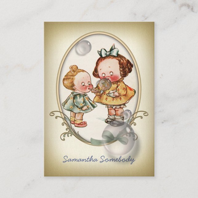 Mini tarjeta del perfil de la postal de los niños (Anverso)