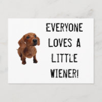Mini tarjeta postal Dachshund Little Wiener