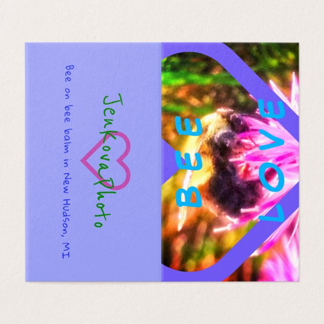 MINI TARJETAS 2x3.5 del NUEVO AMOR de la ABEJA (Exterior desplegado)