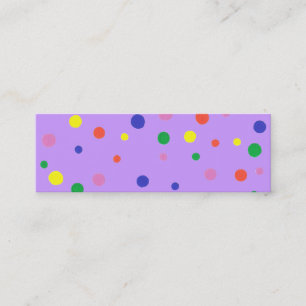 Mini tarjetas Bookmark con puntos polka de colores