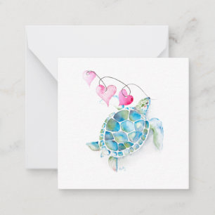 Mini tarjetas de Día de San Valentín de tortuga ma