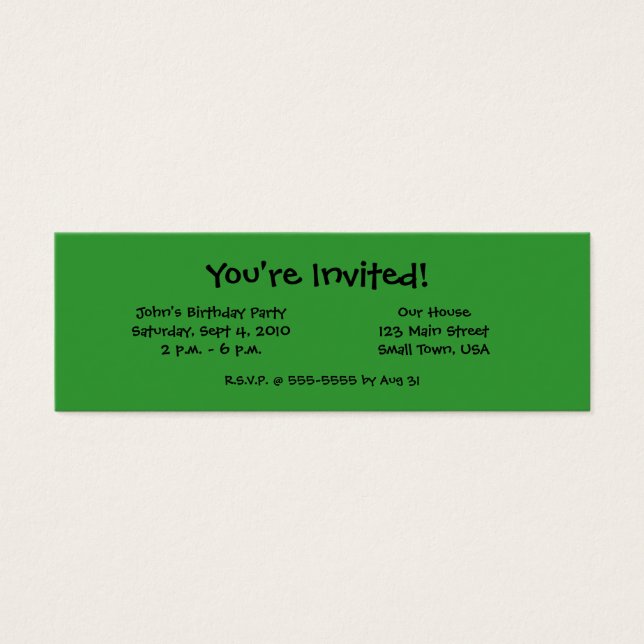 Mini tarjetas de invitación Gecko de Día Gigante d (Frente)