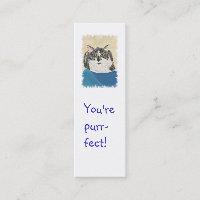 Mini tarjetas de la señal, gato del smoking (Anverso)