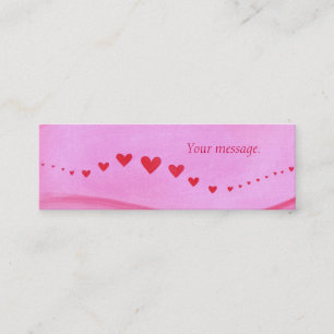 Mini tarjetas de la señal, onda de corazones rojo