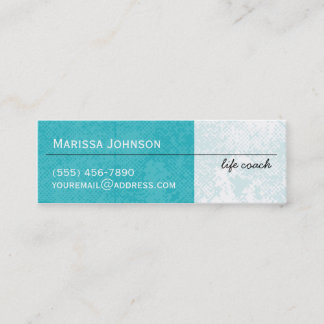 Mini tarjetas de negocios Aqua Grunge Chevron