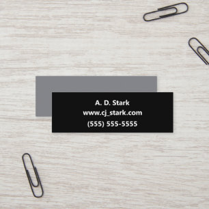 Mini tarjetas de negocios de dos tonos negro y sól