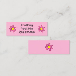 Mini tarjetas de negocios de flores rosadas