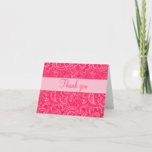 Mini tarjetas de nota rosadas de Paisley