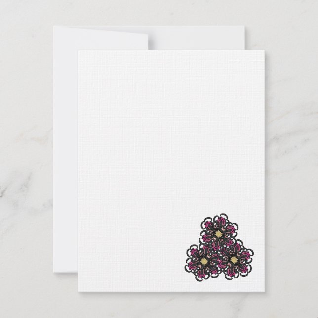 Mini tarjetas de notas de diseño floral de moda (Anverso)