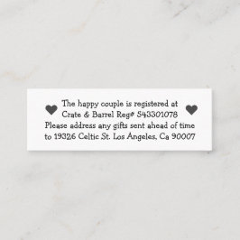 Mini tarjetas de registro de parejas felices para 