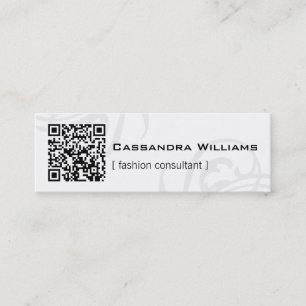 Mini tarjetas de visita del CÓDIGO blanco y negro