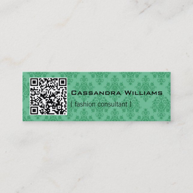 Mini tarjetas de visita del CÓDIGO esmeralda del (Anverso)