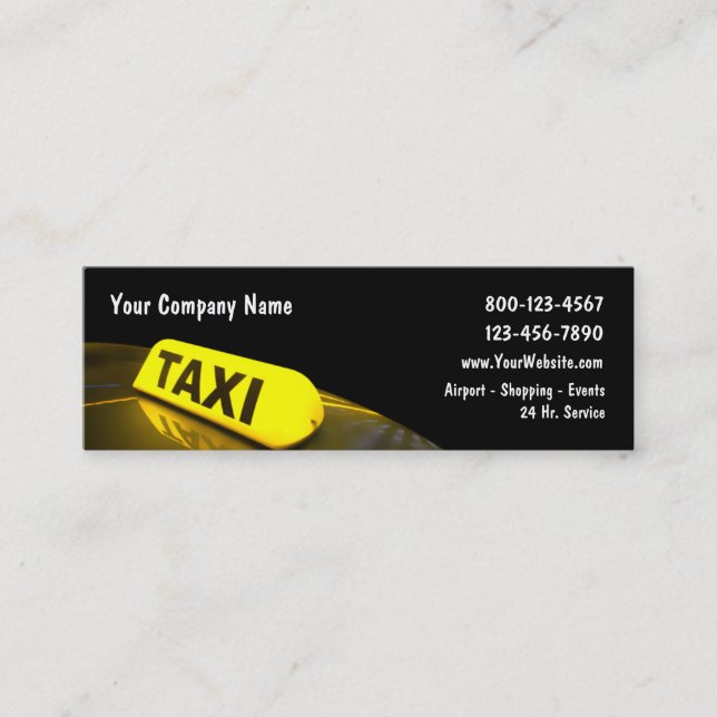 Mini tarjetas de visita del taxi (Anverso)