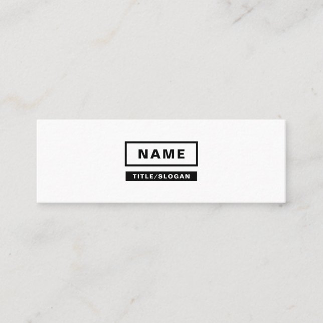 Mini tarjetas de visita monocromáticas simples (Anverso)