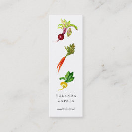 Mini tarjetas de visita pintadas del trío vegetal