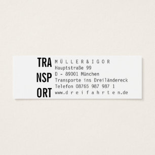 Mini tarjetas de visita transportes mensajería con