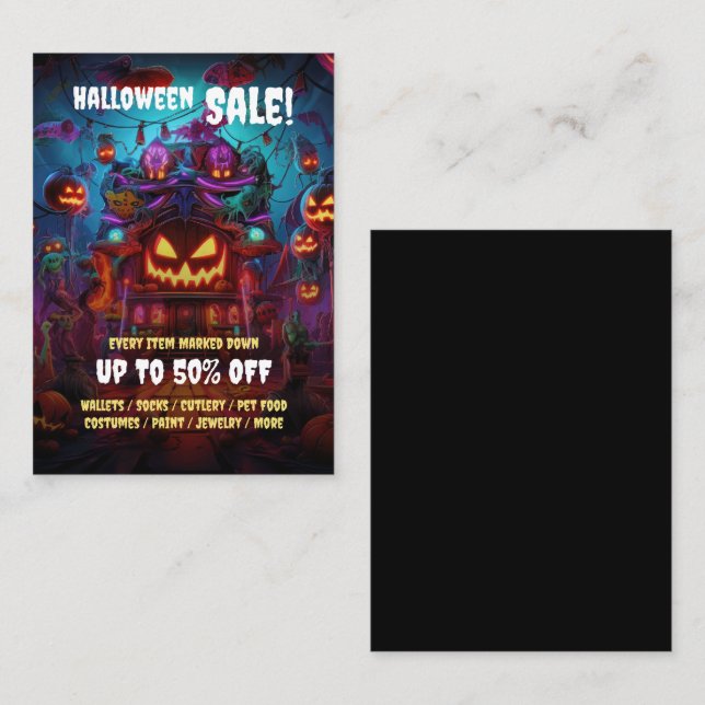 Mini tarjetas de volante para la venta de la fiest (Anverso / Reverso)