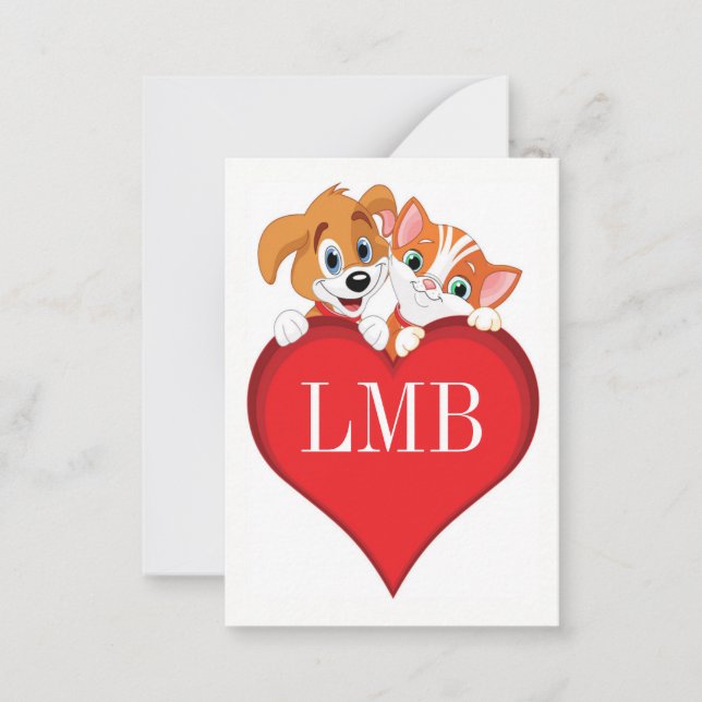 Mini tarjetas el día de San Valentín en tarjetas d (Anverso)