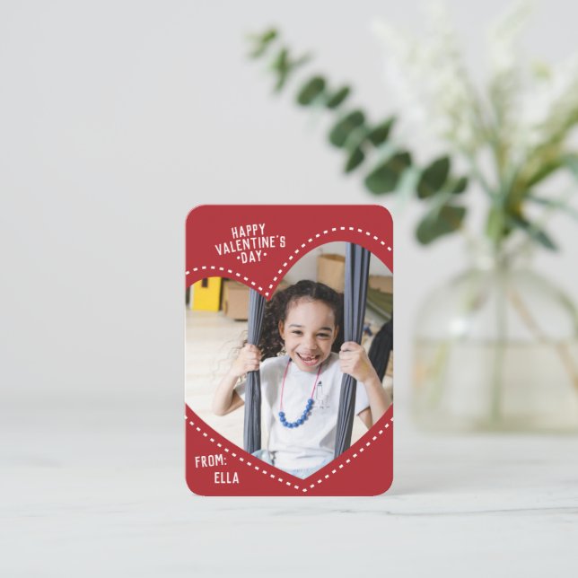 Mini Valentine | Tarjeta de nota de corazón comple (Anverso de pie)