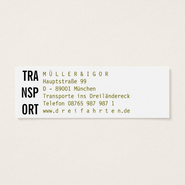 Mini Visitenkarten (Atrás)