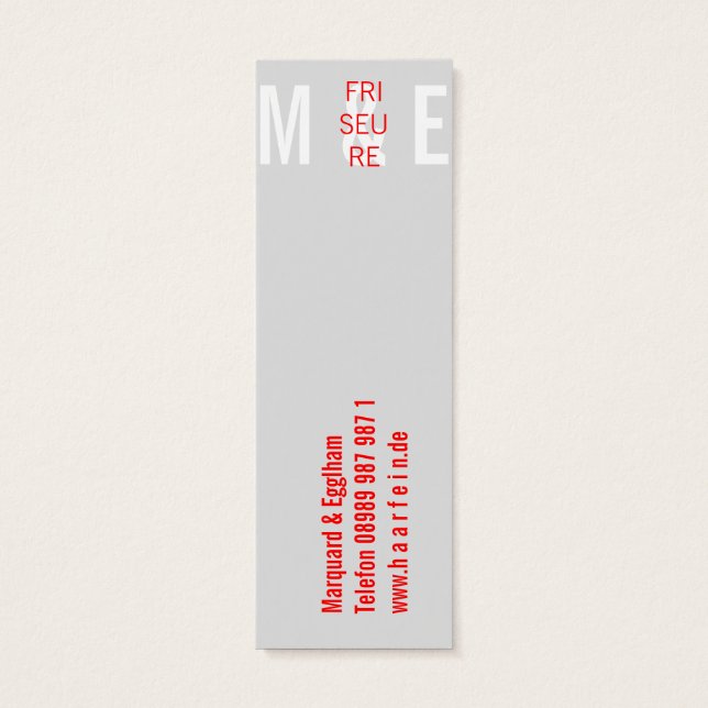 Mini Visitenkarten Friseur (Atrás)