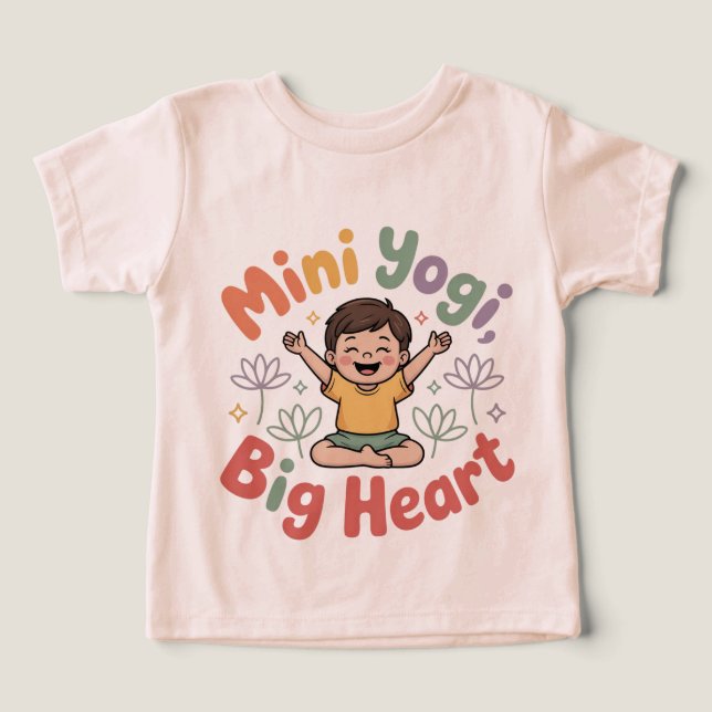 Mini yogi big heart active play kids tee (Diseño delantero )