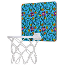 Abstracto Floral Mini Básquetbol Hoop