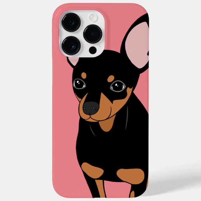 Miniatura Pinscher Min Pin Apple iPhone 14 Funda (Reverso)