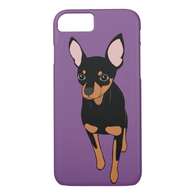 Miniatura Pinscher Min Pin Apple iPhone 8/7 Funda (Reverso)