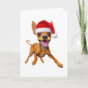 Miniature Pinscher Gorro de Santa Navidad Perro Mi