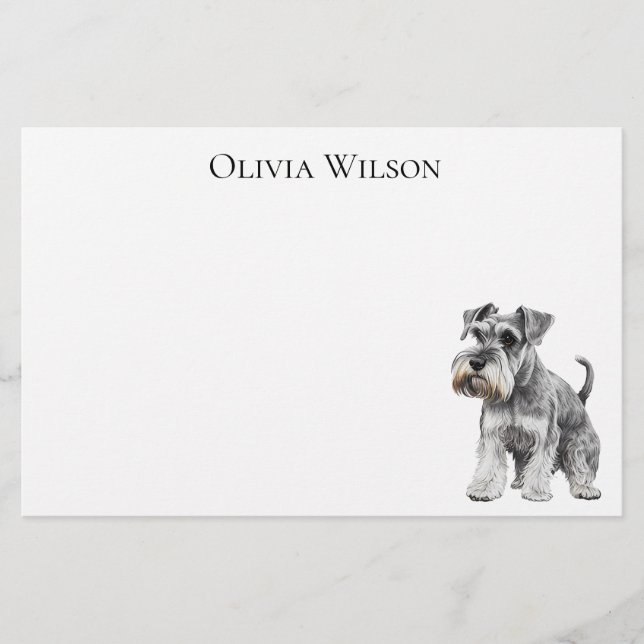 Miniature Schnauzer en papelería personalizada |  (Anverso)