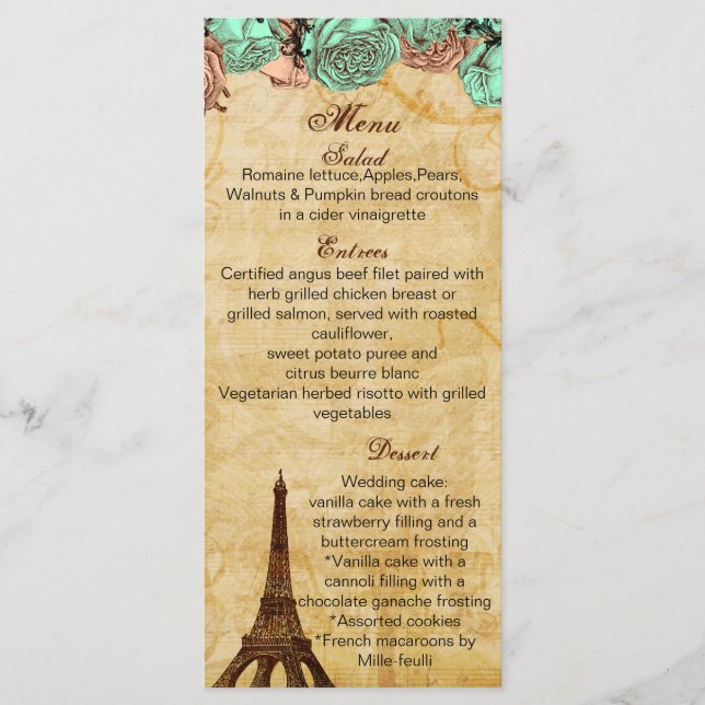 minicadena de eiffel torre Paris boda tarjetas de  (Anverso)