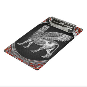 Minicarpeta De Pinza [110] Toro alado asirio - Plata Lamassu