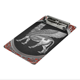 Minicarpeta De Pinza [110] Toro alado asirio - Plata Lamassu