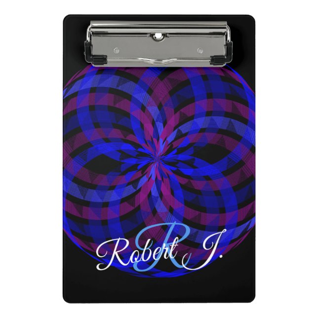 Minicarpeta De Pinza 3D Center Geometric Flower Petal Mini Clipboard (Anverso)